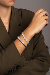 APM Monaco Bracelet Ajustable Up and Down avec perles en Argent