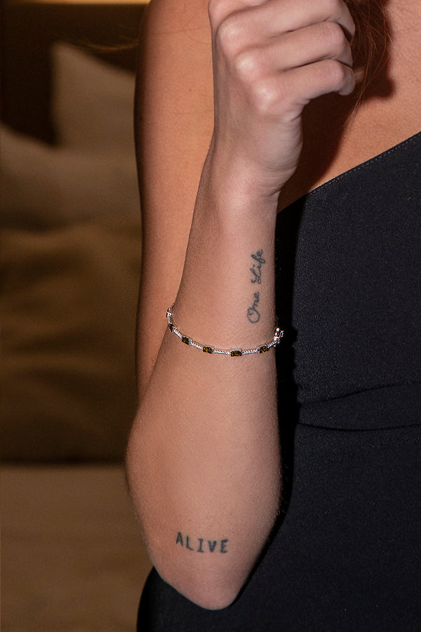 Bracelet Pavé Vert APM Monaco en argent
