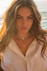 APM Monaco Collier Ajustable Goutte en Argent Blanc