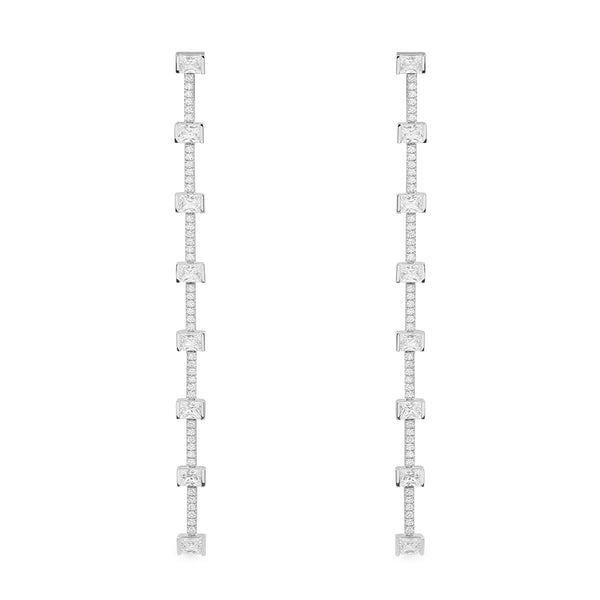 Boucles d'Oreilles Pavées Longues