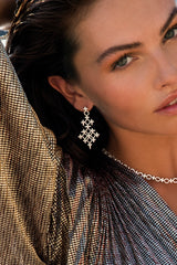 Boucles d'oreilles Météorites et Cercles Signature APM Monaco en argent