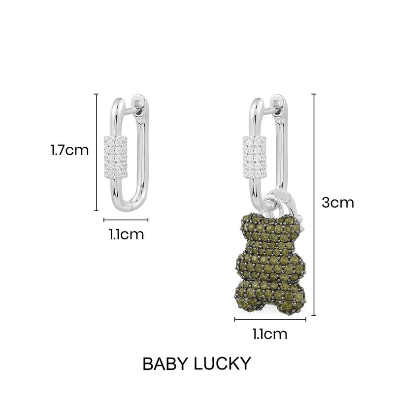 Boucles d'Oreilles Asymétriques Yummy Bear Baby Lucky (Clip)