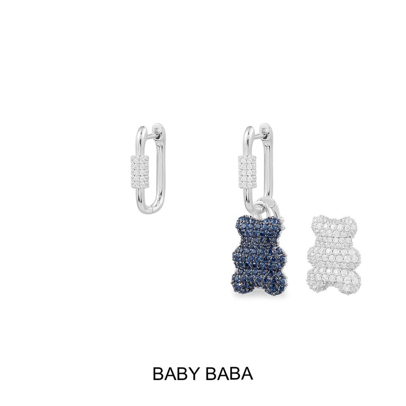 Boucles d'Oreilles Asymétriques Yummy Bear Baby Baba (Clip)