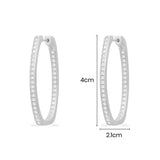 Boucles d'oreilles Ovales Pavé Longues