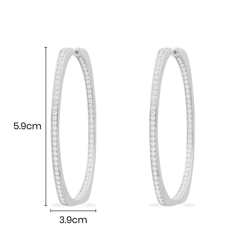 Boucles d'oreilles Ovales Pavé XL