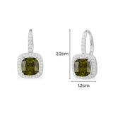 Boucles d'Oreille Pierre Carrée Kaki