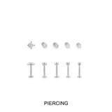 Set de Boucles d'Oreilles Piercing Pavé