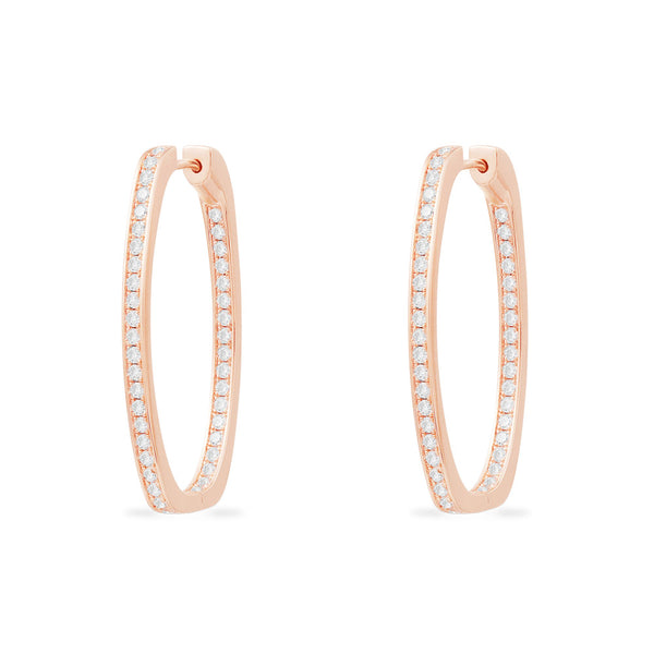 Boucles d'oreilles Ovales Pavé Longues
