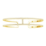 Bracelet Jonc Double Ligne pavée