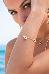 APM Monaco Bracelet De Cheville Œil Porte-Bonheur & Main de Fatma