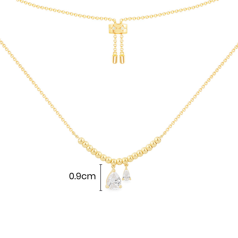 Collier Ajustable Double Goutte d'Eau