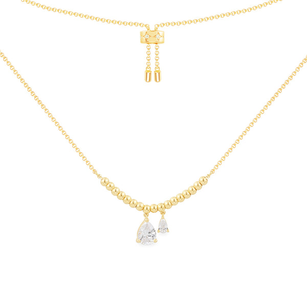 Collier Ajustable Double Goutte d'Eau