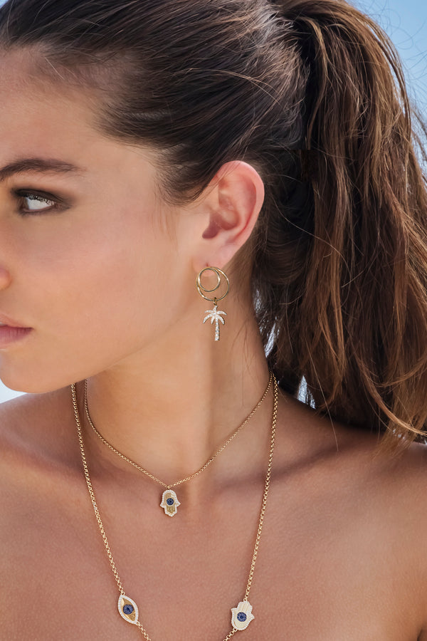APM Monaco Boucles d'Oreilles Asymétriques Palmier & Étoile de Mer