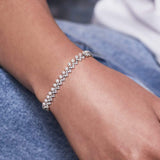 APM Monaco Bracelet Ajustable Zigzag avec perles en argent