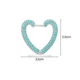 Boucle d'Oreille Indiviuelle Cœur Bleu Lagon